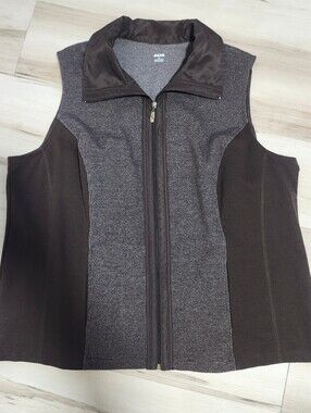 Alaia Dark Brown Textured Zip-Front Vest With Pockets